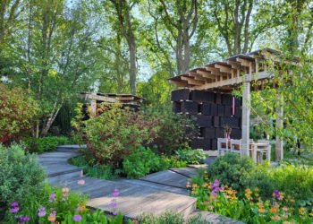 El jardín de The National Autistic Society Garden, exhibido en la RHS Chelsea Flower Show 2024.