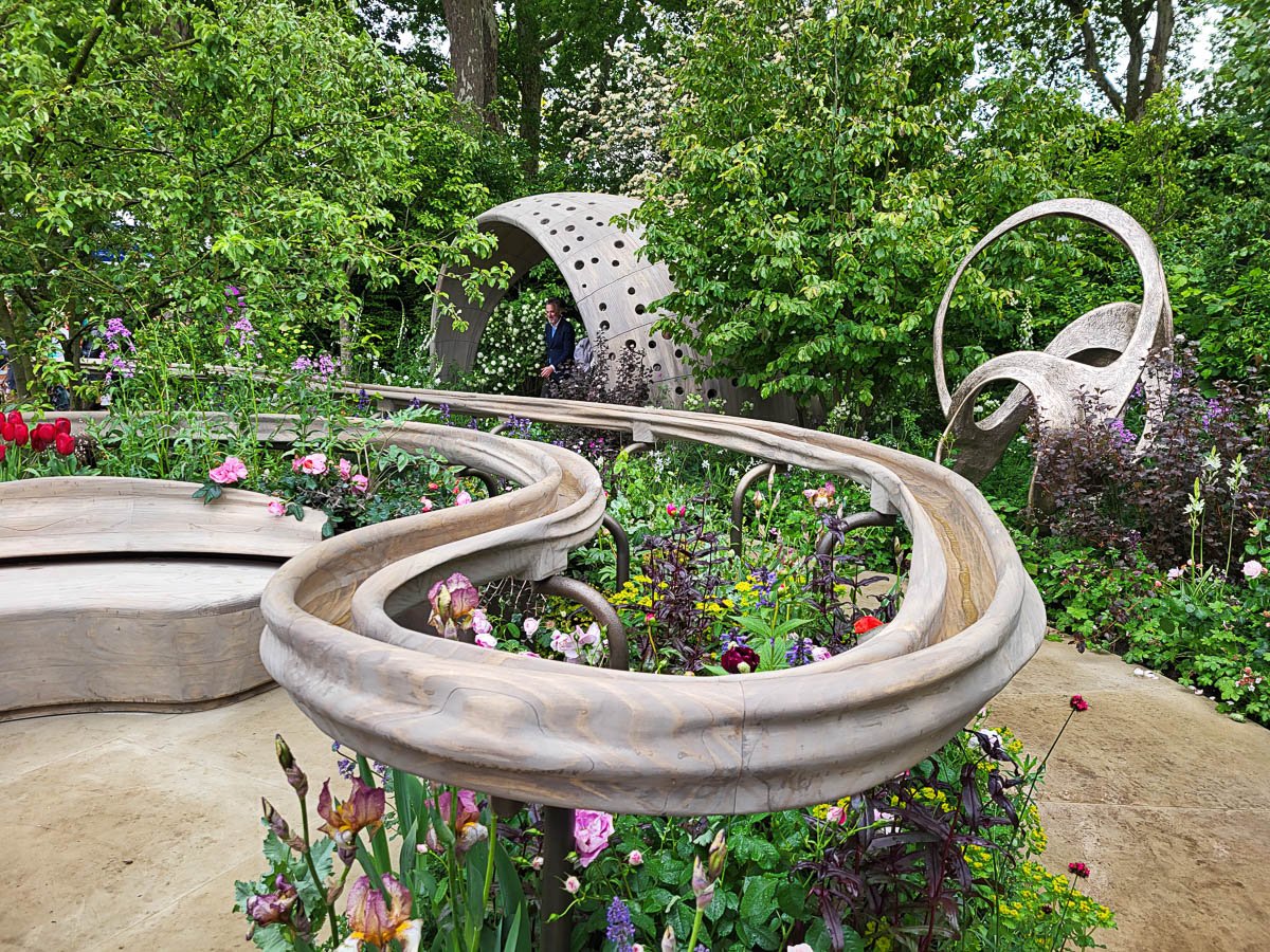 Jardín terapéutico multisensorial de la Fundación Parkinson UK.